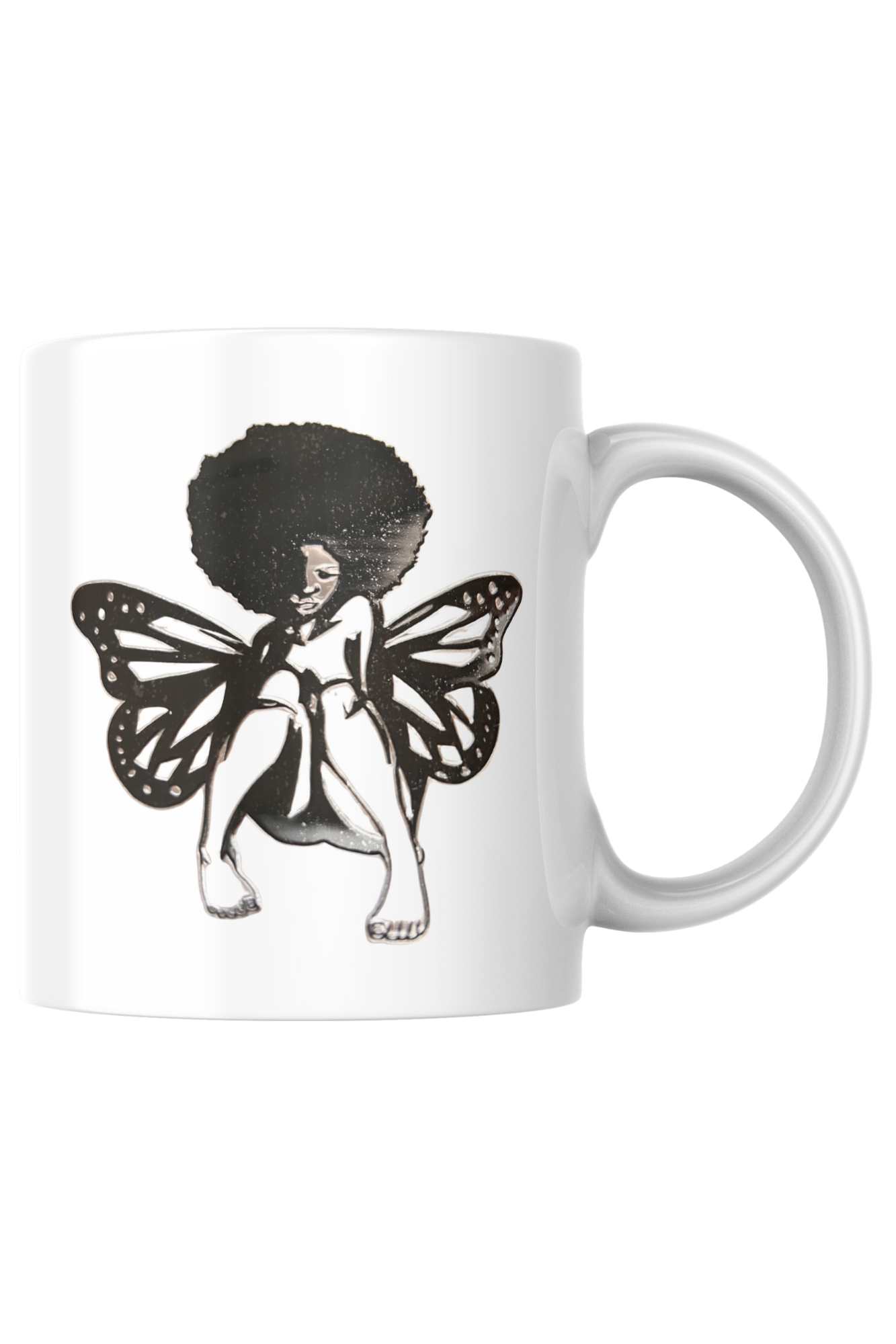 Black Woman Butterfly Kup